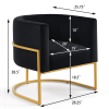 Upholstered Velvet Accent Chair with Golden Metal Stand,Mid-Century Living Room Leisure Chair with Curve Backrest -Black