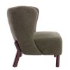 Accent Chair, Upholstered Armless Chair Lambskin Sherpa Single Sofa Chair with Wooden Legs