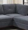 Modular Living Room Furniture Corner Wedge Ash Chenille Fabric 1pc Cushion Wedge Sofa Couch.