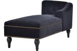 [New+Video] 58''Velvet Chaise Lounge,Button Tufted Right Arm Facing Lounge Chair with Nailhead Trim & Solid Wood Legs for Living Room or Office