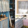 Kitchen Window Curtains Household Partition Curtain Small Half Cafe Curtain, Blue