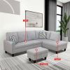 Grey Flannel Living Room Sofa Set B