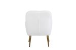 Modern Soft White Teddy fabric Ivory Ergonomics Accent Chair Living Room Chair Bedroom Chair Home Chair With Gold Legs And Adjustable Legs For Indoor