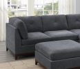 Modular Living Room Furniture Corner Wedge Ash Chenille Fabric 1pc Cushion Wedge Sofa Couch.