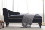 [New+Video] 58''Velvet Chaise Lounge,Button Tufted Right Arm Facing Lounge Chair with Nailhead Trim & Solid Wood Legs for Living Room or Office