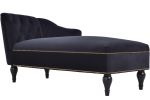 [New+Video] 58''Velvet Chaise Lounge,Button Tufted Right Arm Facing Lounge Chair with Nailhead Trim & Solid Wood Legs for Living Room or Office