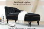 [New+Video] 58''Velvet Chaise Lounge,Button Tufted Right Arm Facing Lounge Chair with Nailhead Trim & Solid Wood Legs for Living Room or Office