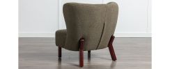 Accent Chair, Upholstered Armless Chair Lambskin Sherpa Single Sofa Chair with Wooden Legs