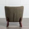 Accent Chair, Upholstered Armless Chair Lambskin Sherpa Single Sofa Chair with Wooden Legs