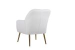 Modern Soft White Teddy fabric Ivory Ergonomics Accent Chair Living Room Chair Bedroom Chair Home Chair With Gold Legs And Adjustable Legs For Indoor